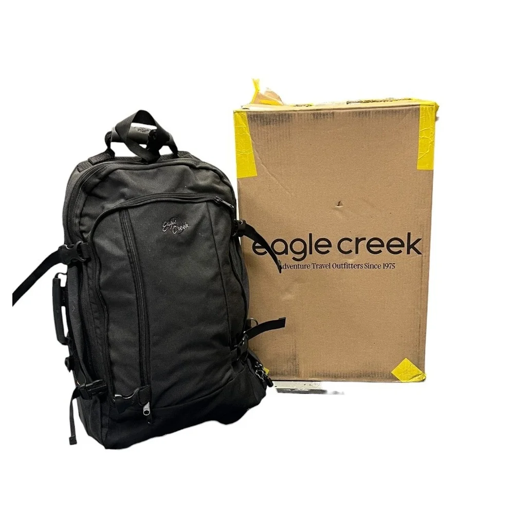 Eagle Creek Black Cordura Plus Rolling‎ Backpack Convertible Carry On Travel Bag